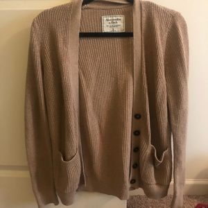 ABERCROMBIE TAN/BROWN CARDIGAN